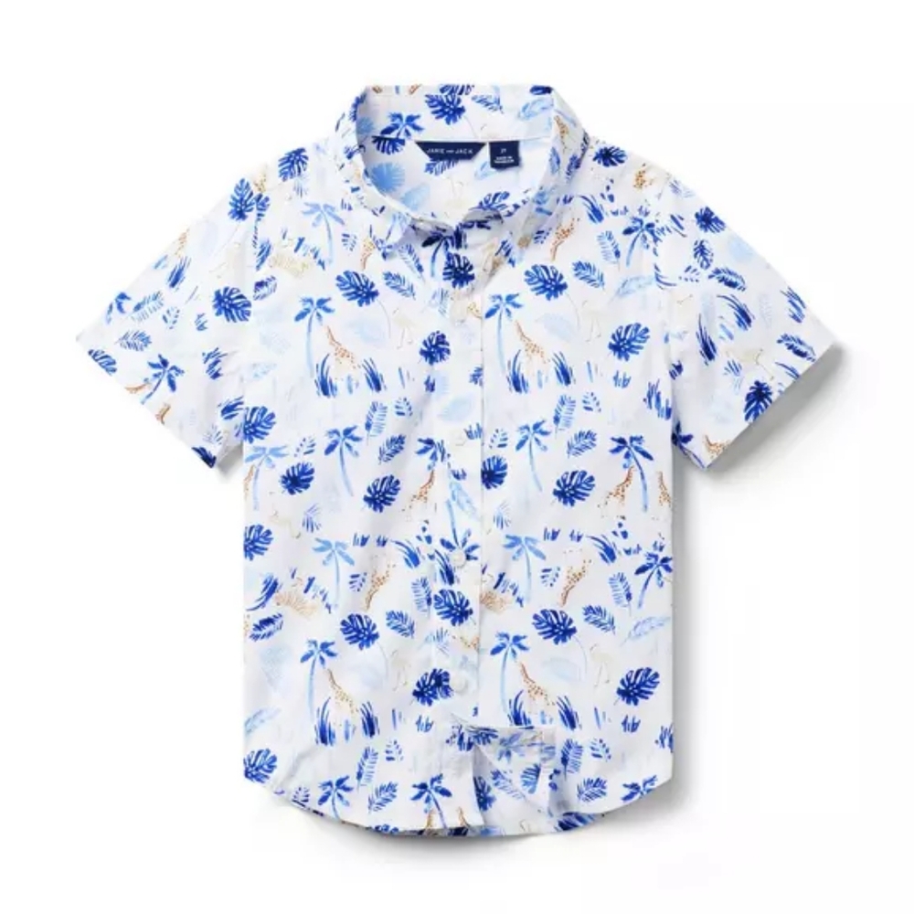 Janie And Jack Safari Poplin Shirt NWT